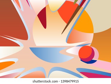 abstract background based on circles and curves with rounded corners