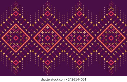 Abstract background basic geometric ethnic fabric pattern, oriental style fabric texture, Traditional ethnic style for decoration, Ethnic textile background