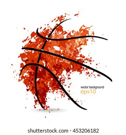 abstract background, basketball, symbol, grunge ball, black lines