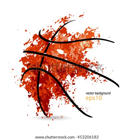 abstract background, basketball, symbol, grunge ball, black lines