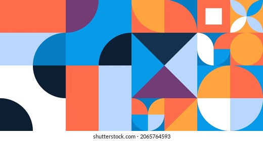 Abstract background bauhaus shape. Vector pattern design in Scandinavian style.