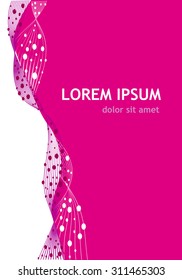 Abstract background with beads. Frame pink. Vector