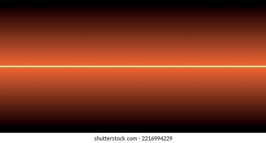 Abstract background with a beam of light, bright orange laser beam on a black background. Vector
