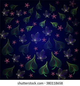 Abstract background with beaming flowers