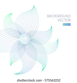 Abstract background with beautiful blue flower of the lines. Figure on a a white background.