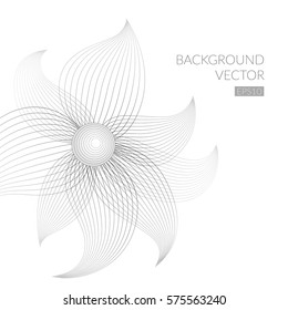 Abstract background with the beautiful flower of the lines. Figure on a a white background.