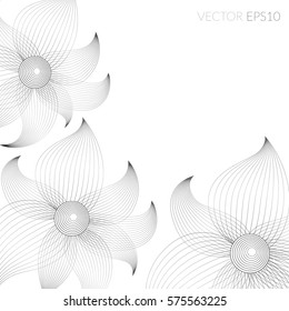 Abstract background with beautiful flowers of the lines. Figure on a a white background.