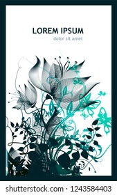 Abstract background with beautiful flowers. Vector