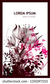 Abstract background with beautiful flowers. Vector