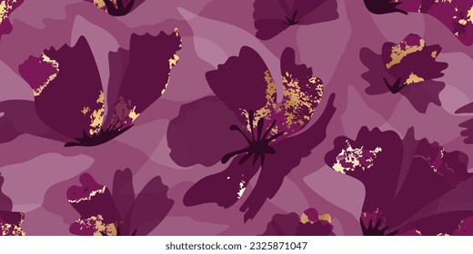 Fondo abstracto con flores hermosas.Fondo para el diseño textil, cubiertas, materiales promocionales y más.Ilustración vectorial.
