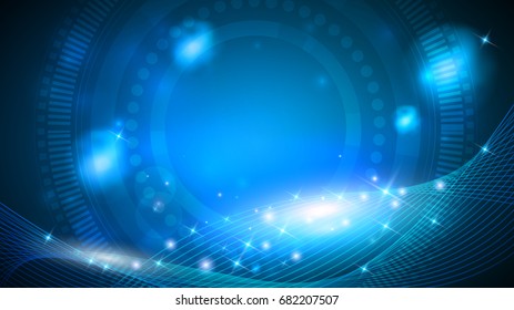 Abstract background with beautiful glow, spheres and wave