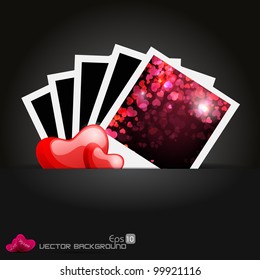 Abstract background with beautiful heart shape in frame, EPS 10, vector illustration