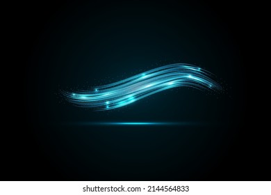 Abstract background. Beautiful light. Magic sparks. Mystical shine streaks. Empty place. Glint cosmic rays. Neon wind lines. Glow effect. Power energy. Futuristic wave Flash. Glare splash.