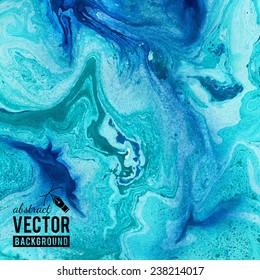 Abstract background with beautiful liquid acrylic waves. Vector illustration. Marbled texture.