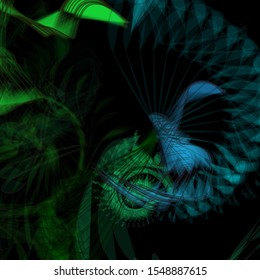 Abstract background. Beautiful multi-colored chaos. Vector illustration. Dynamic composition witn blue and green elements. Creative graphic design for poster,brochure,flyer and card.