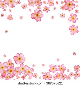 Abstract background with beautiful pink cherry blossom. Vector illustration isolated on a white background.