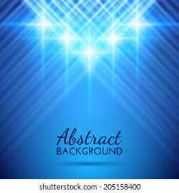 Abstract Background with Beautiful Rays of Light. Dark Blue Vector Illustration