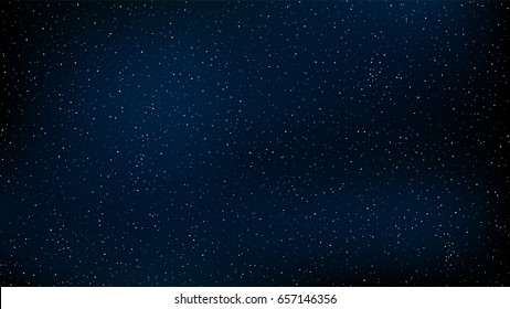 Abstract background. The beautiful starry sky is blue. The stars glow in complete darkness. A stunning galaxy. Open space. Vector illustration. EPS 10