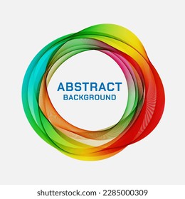 abstract background Beautifully lined circles of many bright colors. The space in the middle put letters. gray gradient background