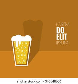 Abstract background with Beer glass with yellow liquid and foam. 