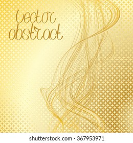Abstract Background. Beige Floral Pattern. Golden Structure Texture. Vector Illustration