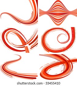 Abstract background with bent lines. Collection of vector illustrations