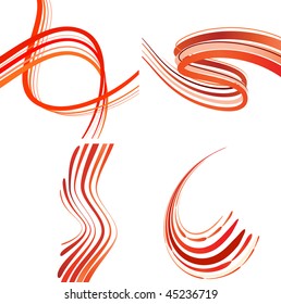 Abstract background with bent lines. Collection of vector illustrations