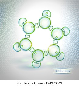 Abstract background with benzene molecule