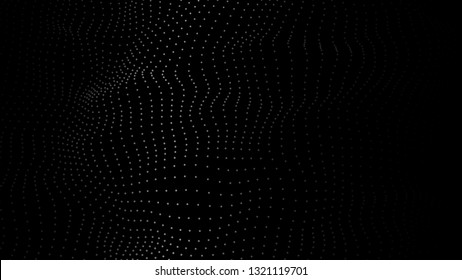 Abstract background. Big data. Vector illustration. Wave of particles.