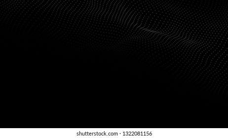 Abstract background. Big data. Vector illustration. Wave of particles.