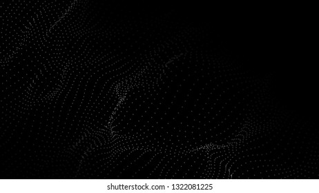 Abstract background. Big data. Vector illustration. Wave of particles.