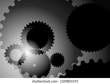 Abstract background with big gears gray color
