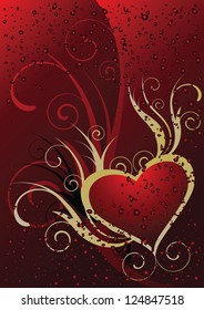 Abstract background with a big red heart