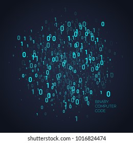 Abstract background with binary code. Analysis and data transfer. Vector illustration