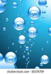 abstract background with bingo or lottery ball bubbles