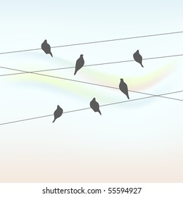 Abstract background with birds, and space for your text