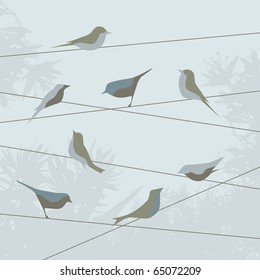 Abstract background with birds, and space for your text