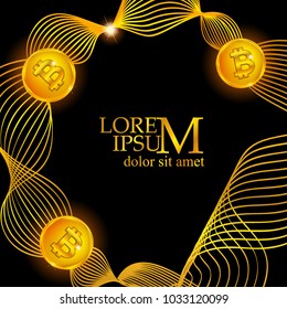 Abstract background with bitcoins. Vector