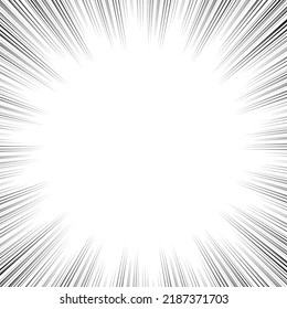 Abstract background with black arrow lines. Radial design for manga.