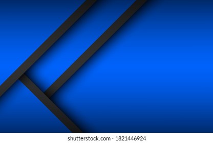 Fondo abstracto con capas negras y azules sobre las otras. Plantilla de diseño moderna para su negocio. Ilustración vectorial con rayas y líneas oblicuas