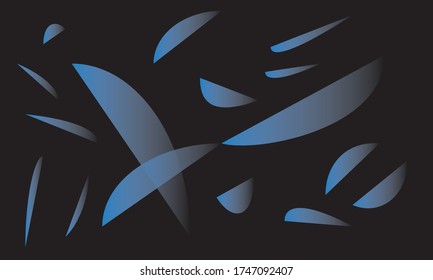 abstract background in black with blue petals