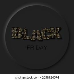 Resumen de fondo con círculos negros. Plantilla de venta del Black Friday.
