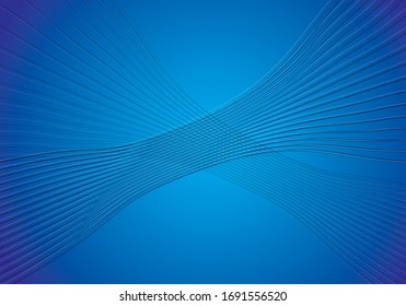 Abstract background. Black curled lines on blue gradient background.