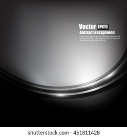 Abstract background black and dark grey curve and wave element vector illustration eps10