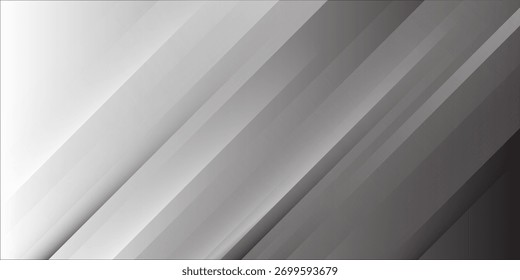 Abstract background with and black diagonal stripes in varying shades of gray, creating a sense of movement and depth. Vector illustration