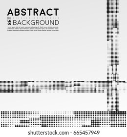 Abstract background black dots. Set abstract halftone form. Stock - Vector.