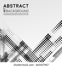 Abstract background black dots. Set abstract halftone form. Stock - Vector.