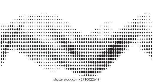 Fondo Abstractas con puntos negros - Vector de valores. Básico efecto de puntos semitono en color blanco y negro. Efecto semitono. Punto medio tono. Medio tono blanco negro. Ilustración vectorial