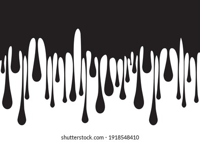 Abstract Background With Black Dripping Paint, Liquid Or Oil.