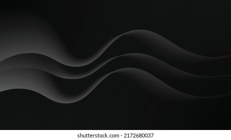 Abstract background of black elements. Premium background for poster, banner, wallpaper and futuristic design concepts. Smooth and flow fluid vector illustration